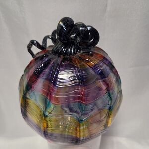 Hand blown Luke Adams glass pumpkin